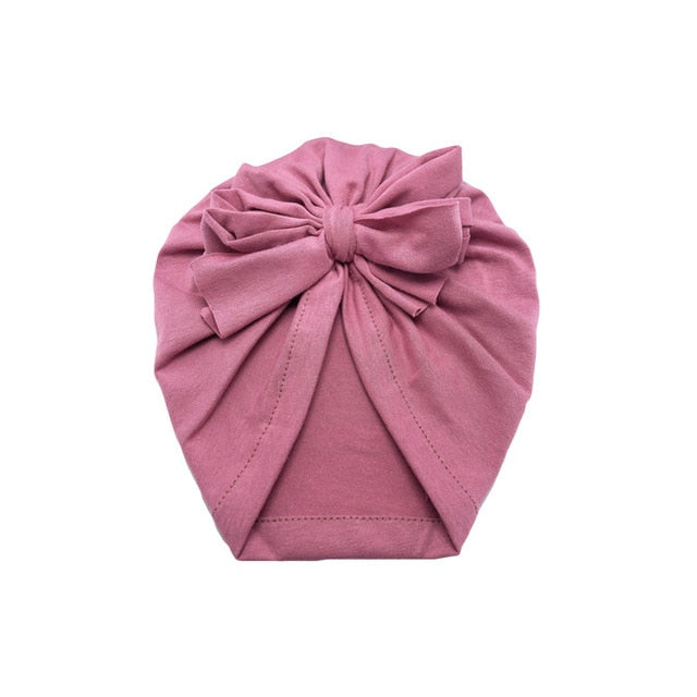 Baby Headband Hat Bowknot Print Cotton Stretchy Turban Headband Infant Head Wrap Beanie Hat Girls Headwear Baby Hair Accessories