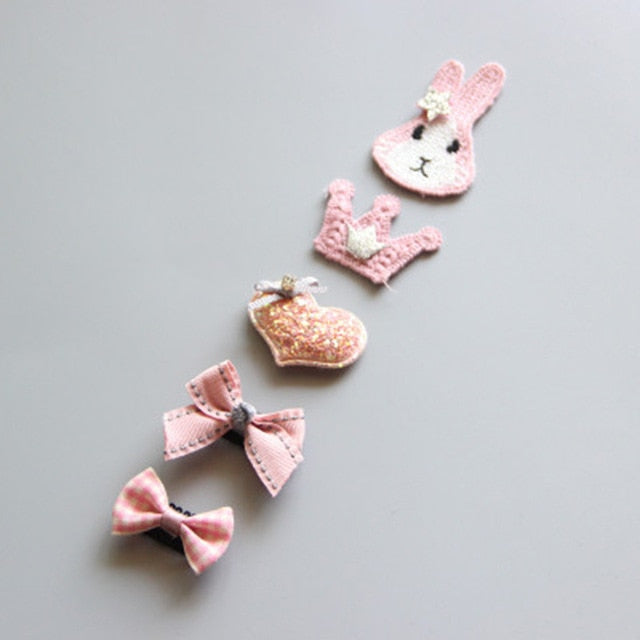 5Pcs/Set Cartoon Toddler Hair Clips Animal Motif Mini Hairpins For Baby Girls Hair Pins Kids Barrettes Newborn Hair Accessories