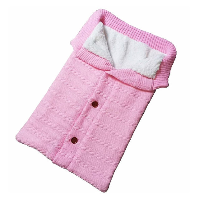 LOOZYKIT Baby Sleeping Bag Envelope Winter Kid Sleepsack Footmuff Stroller Knitted Sleep Sack Newborn Swaddle Knit Wool Slaapzak