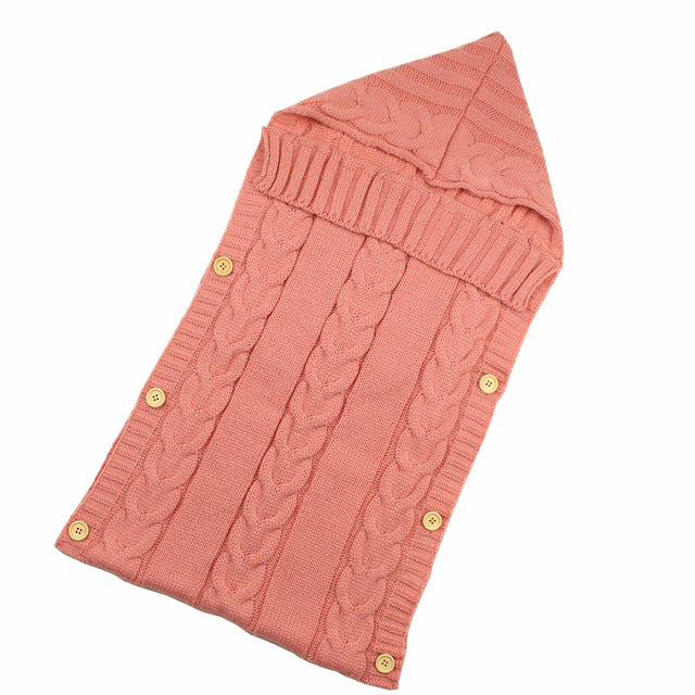 LOOZYKIT Baby Sleeping Bag Envelope Winter Kid Sleepsack Footmuff Stroller Knitted Sleep Sack Newborn Swaddle Knit Wool Slaapzak