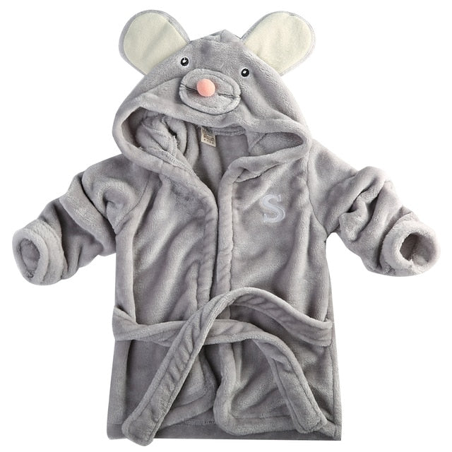 2019 Winter Warm Baby  Hooded Sleepwear Cute Cartoon Mouse/Panda/Bunny Animal Design1-5Y Infant Towel Coral Fleece Blanket Robes