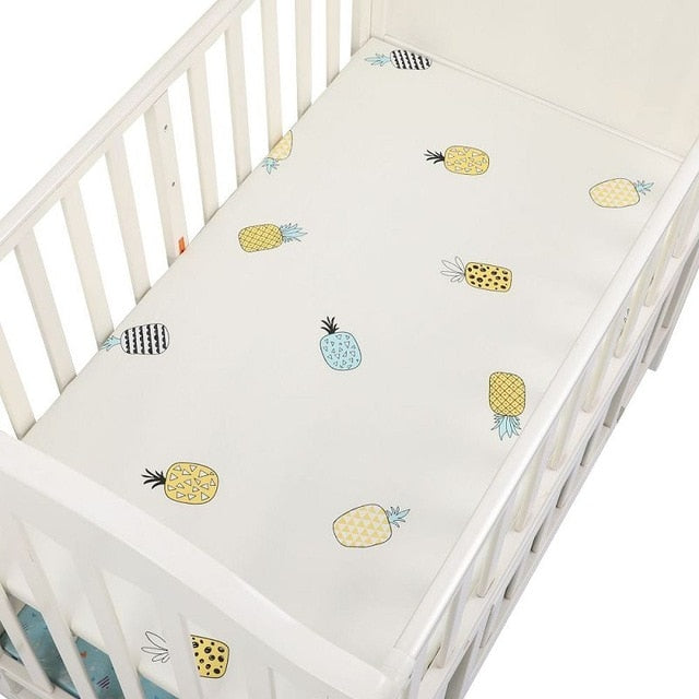 130cm*70cm 100% Cotton Crib Fitted Sheets Soft Baby Bed Mattress Covers Printed Newborn Infant Bedding Set Kids Mini Cot Sheet