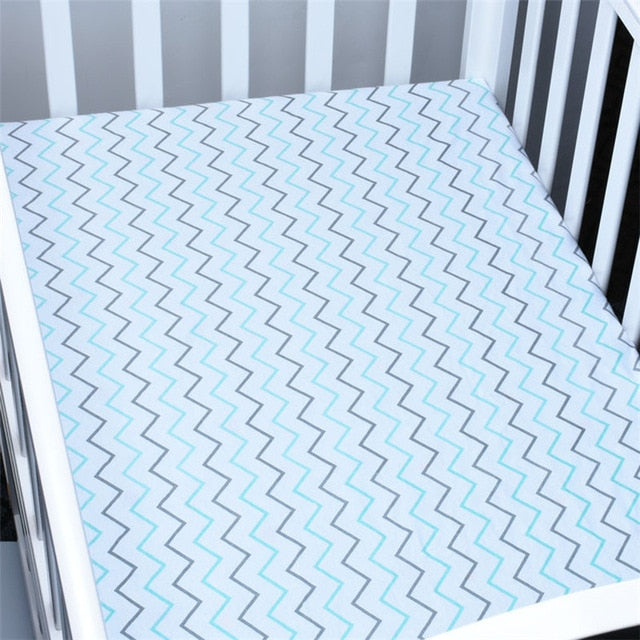 130cm*70cm 100% Cotton Crib Fitted Sheets Soft Baby Bed Mattress Covers Printed Newborn Infant Bedding Set Kids Mini Cot Sheet