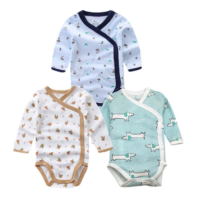 Times' Favourite 3PCS/lot 100% Cotton Baby Bodysuit Infant Jumpsuit Long Sleeve Baby Boys Girls Clothes Newborn Baby Clothing