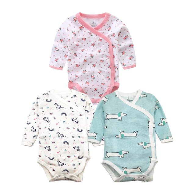 Times' Favourite 3PCS/lot 100% Cotton Baby Bodysuit Infant Jumpsuit Long Sleeve Baby Boys Girls Clothes Newborn Baby Clothing