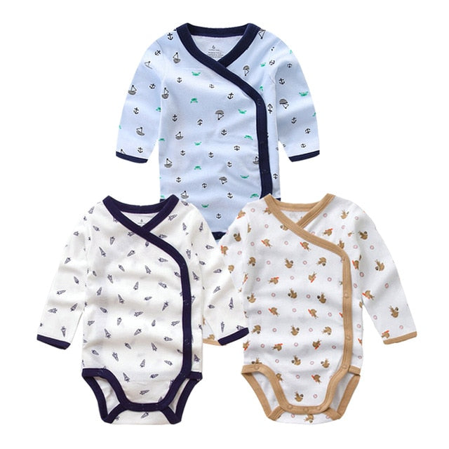 Times' Favourite 3PCS/lot 100% Cotton Baby Bodysuit Infant Jumpsuit Long Sleeve Baby Boys Girls Clothes Newborn Baby Clothing