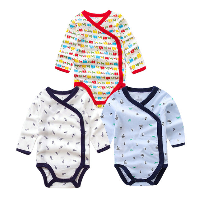 Times' Favourite 3PCS/lot 100% Cotton Baby Bodysuit Infant Jumpsuit Long Sleeve Baby Boys Girls Clothes Newborn Baby Clothing