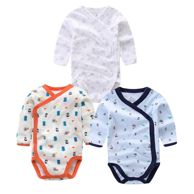 Times' Favourite 3PCS/lot 100% Cotton Baby Bodysuit Infant Jumpsuit Long Sleeve Baby Boys Girls Clothes Newborn Baby Clothing