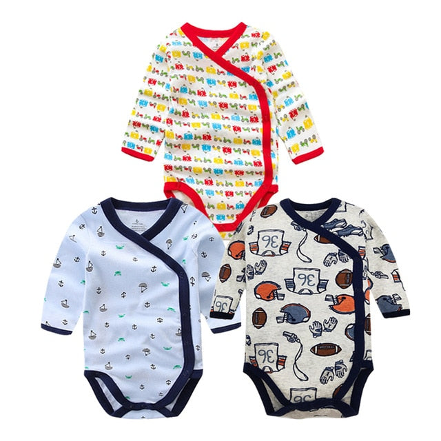 Times' Favourite 3PCS/lot 100% Cotton Baby Bodysuit Infant Jumpsuit Long Sleeve Baby Boys Girls Clothes Newborn Baby Clothing