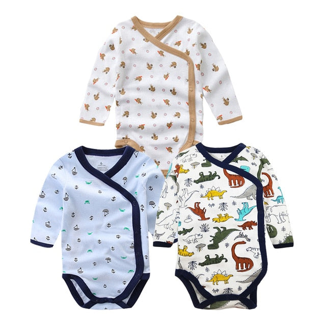 Times' Favourite 3PCS/lot 100% Cotton Baby Bodysuit Infant Jumpsuit Long Sleeve Baby Boys Girls Clothes Newborn Baby Clothing