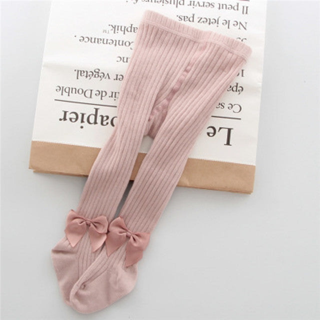 0-6Y Bowknot Baby Tights Spring Autumn Winter Cotton Tights Baby Girl Stockings Pantyhorse Knitted Infant Knitted Collant Tights