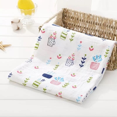 1Pc Muslin 100% Cotton Baby Swaddles Soft Newborn Blankets Bath Gauze Infant Wrap Sleepsack Stroller Cover Play Mat Baby Deken