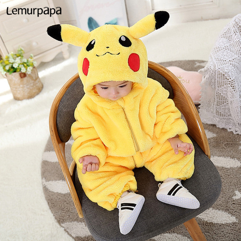 Pijama Pokemon Pika Onesie Baby Girl Boy Romper Cartoon Newborn Jumpsuit funny cute Pajama Zipper Kid Party Costume