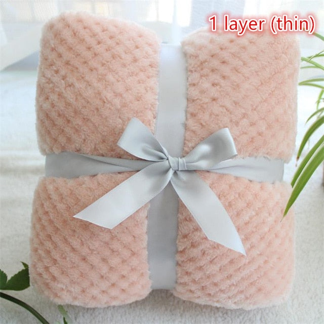 3D fluffy super soft kids bed spread pink blue cozy baby blanket spring toddler bedding quilt coral fleece furry child blanket