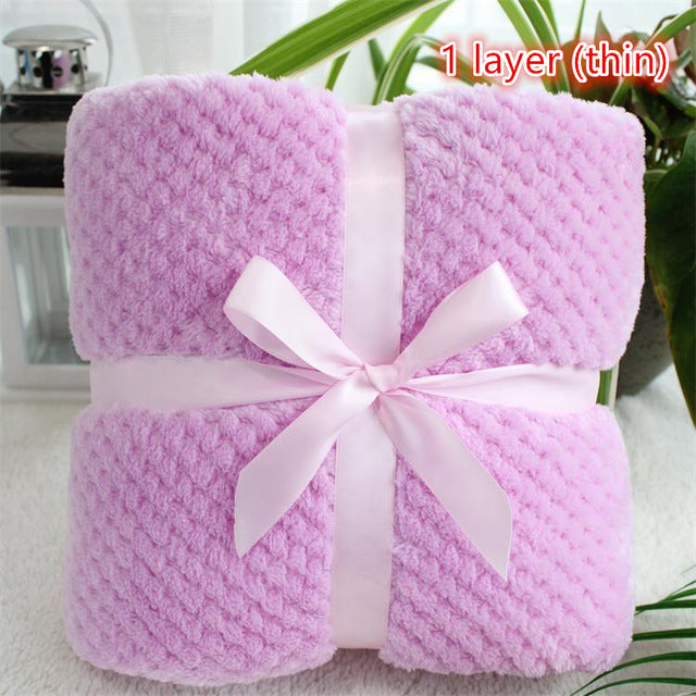 3D fluffy super soft kids bed spread pink blue cozy baby blanket spring toddler bedding quilt coral fleece furry child blanket