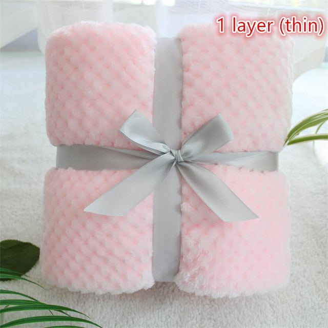 3D fluffy super soft kids bed spread pink blue cozy baby blanket spring toddler bedding quilt coral fleece furry child blanket