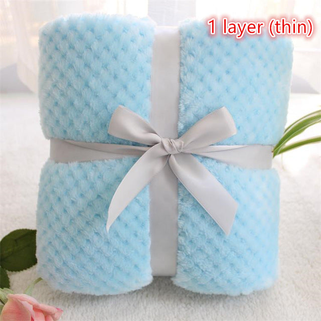 3D fluffy super soft kids bed spread pink blue cozy baby blanket spring toddler bedding quilt coral fleece furry child blanket