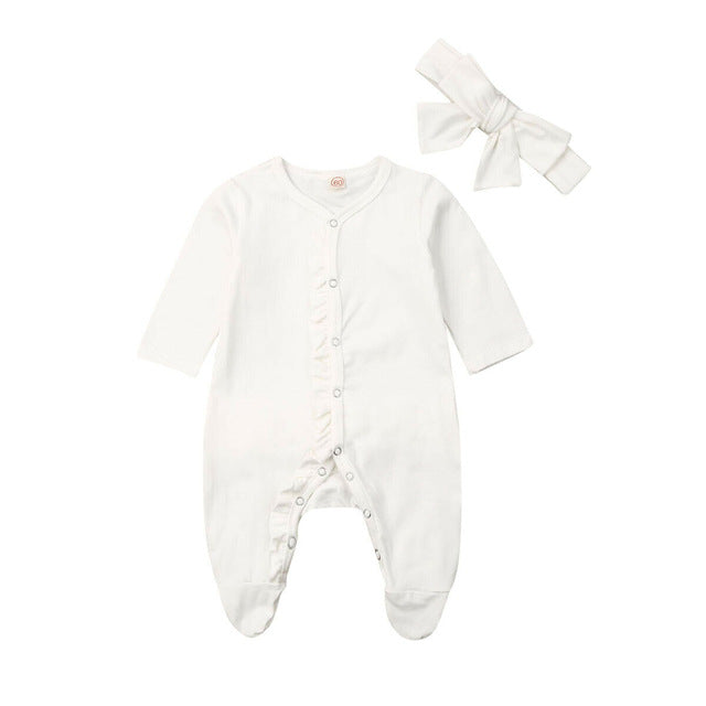 2019 Newest Infant Baby Boy Girl Romper Playsuits Bodysuit Sleepwear Pyjamas Headband Clothes Kids Baby Girl Blanket Sleepers