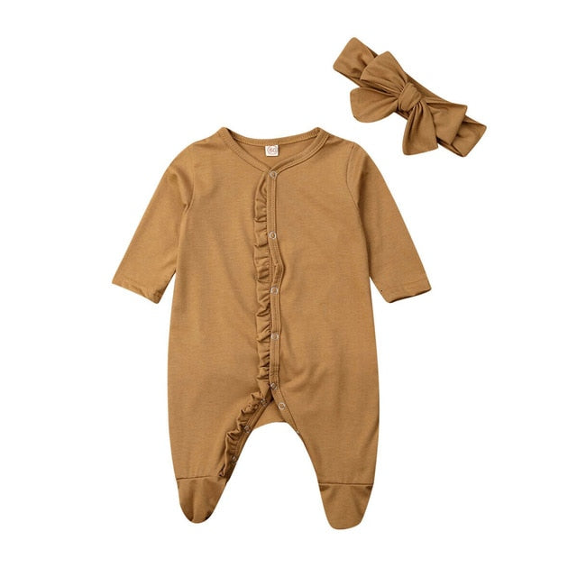 2019 Newest Infant Baby Boy Girl Romper Playsuits Bodysuit Sleepwear Pyjamas Headband Clothes Kids Baby Girl Blanket Sleepers