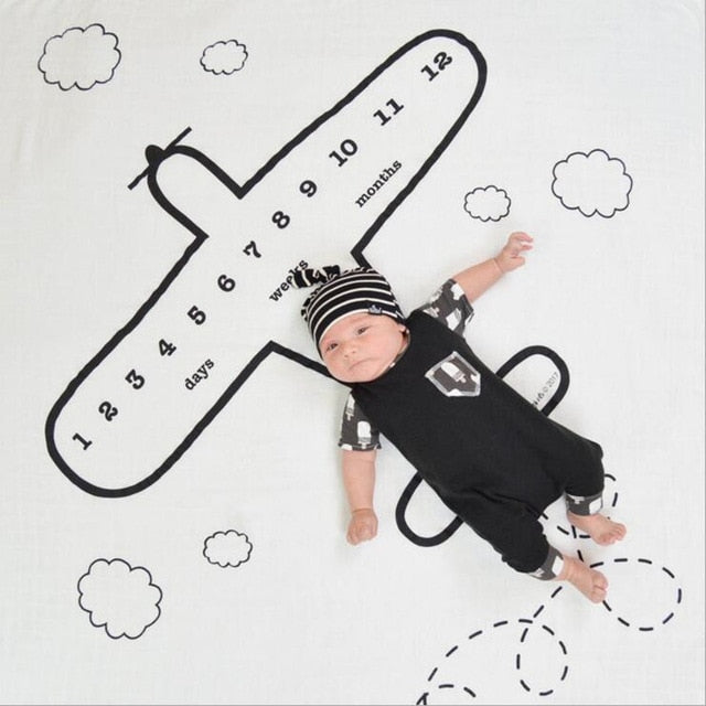 Newborn Baby Boys Girls Personalised Blanket Costume Photo Photography Props Baby Monthly Growth Blanket Photography Background