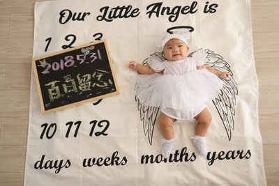 Newborn Baby Boys Girls Personalised Blanket Costume Photo Photography Props Baby Monthly Growth Blanket Photography Background