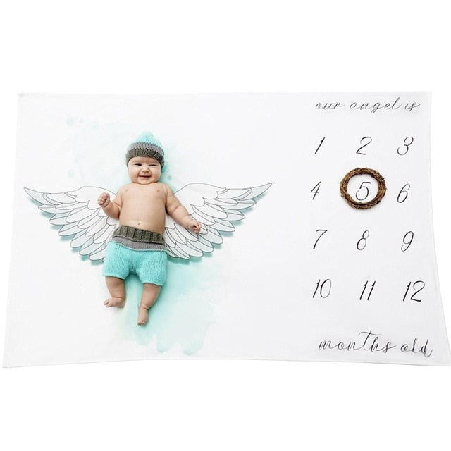 Newborn Baby Boys Girls Personalised Blanket Costume Photo Photography Props Baby Monthly Growth Blanket Photography Background