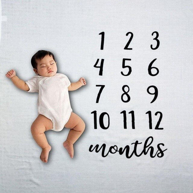 Newborn Baby Boys Girls Personalised Blanket Costume Photo Photography Props Baby Monthly Growth Blanket Photography Background