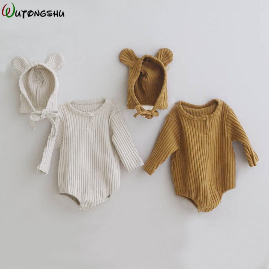 Newborn Boy Bodysuits Infant Cute Cotton Long Sleeve Unisex Bebe Boy Girls Bodysuit Baby Clothing Brown Bear Boy Body Tops