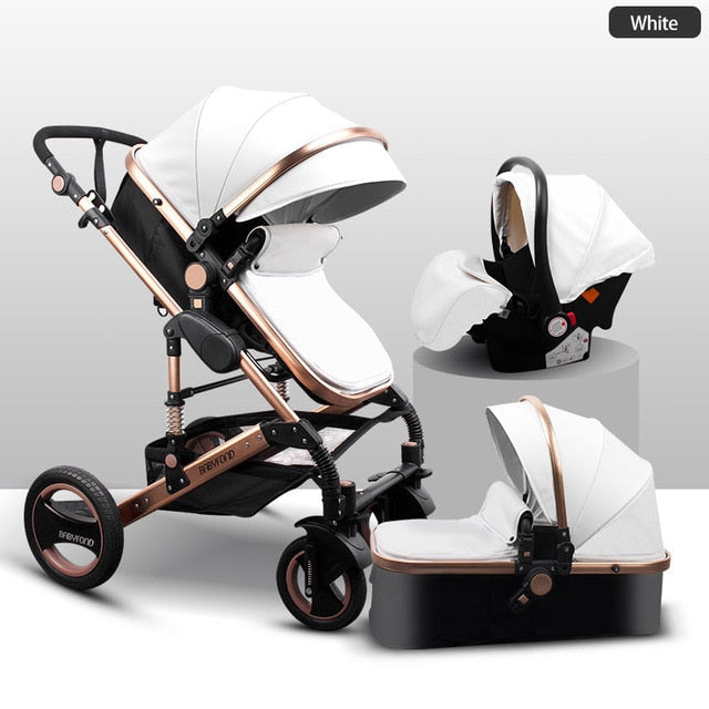 3 in 1 baby strollers and sleeping basket newborn 2 in 1 baby stroller Europe baby pram one parcel with car seat