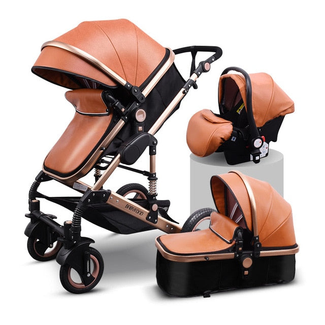 3 in 1 baby strollers and sleeping basket newborn 2 in 1 baby stroller Europe baby pram one parcel with car seat