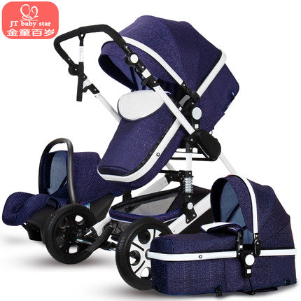 3 in 1 baby strollers and sleeping basket newborn 2 in 1 baby stroller Europe baby pram one parcel with car seat