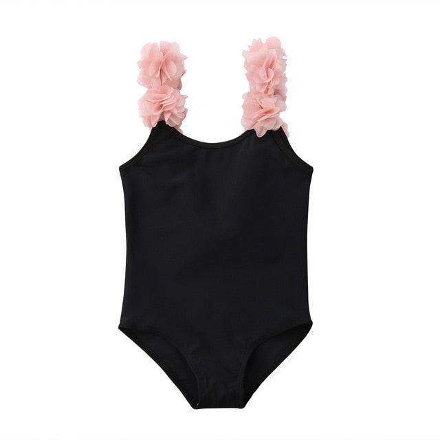 Summer Female Baby 2-7Y Swimwear Flower Backless Bikini Tankini Swimsuit Bathing Suit Children Clothes for Toddler Baby Girls