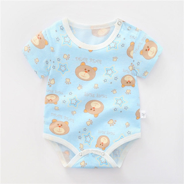 Newborn Baby Boys Girls Cartoon Cotton Bodysuit Infant Baby Bag Fart Sleeveless Vest Jumpsuit Summer Thin Penguin Pajamas Outfit