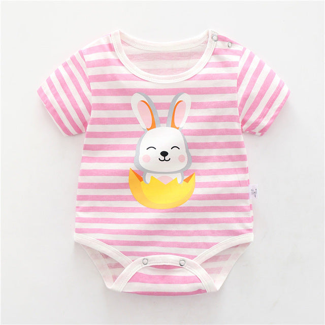 Newborn Baby Boys Girls Cartoon Cotton Bodysuit Infant Baby Bag Fart Sleeveless Vest Jumpsuit Summer Thin Penguin Pajamas Outfit