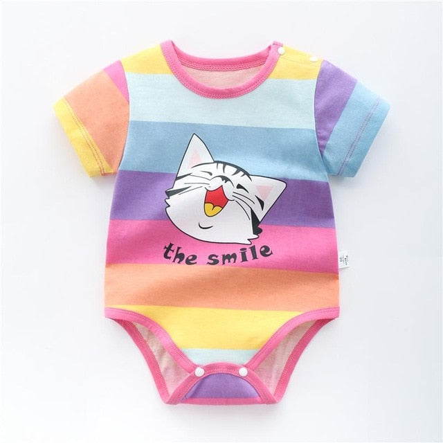 Newborn Baby Boys Girls Cartoon Cotton Bodysuit Infant Baby Bag Fart Sleeveless Vest Jumpsuit Summer Thin Penguin Pajamas Outfit