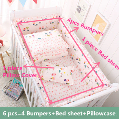 6pcs/set Blue Universe Design Crib Bedding Set Cotton Toddler Baby Bed Linens Include Baby Cot Bumpers Bed Sheet Pillowcase