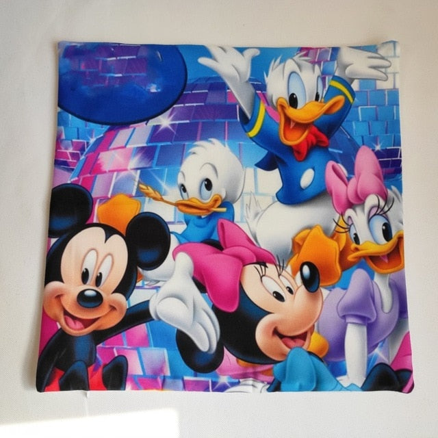 Disney Cartoon Mickey Minnie Mermaid Princess Decorative/Nap Pillow Cases Cover Pillowsham Cushion Cover for Baby Kids 45x45cm