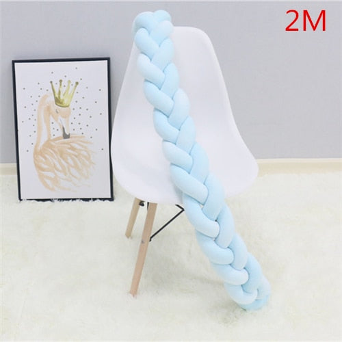 1M 2M Baby Bed Bumper Knot Long Handmade Knotted Braid Weaving Plush Baby Crib Protector Infant Knot Pillow Room Decor