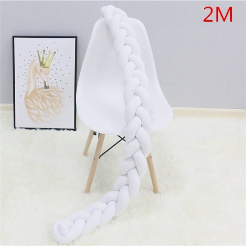 1M 2M Baby Bed Bumper Knot Long Handmade Knotted Braid Weaving Plush Baby Crib Protector Infant Knot Pillow Room Decor