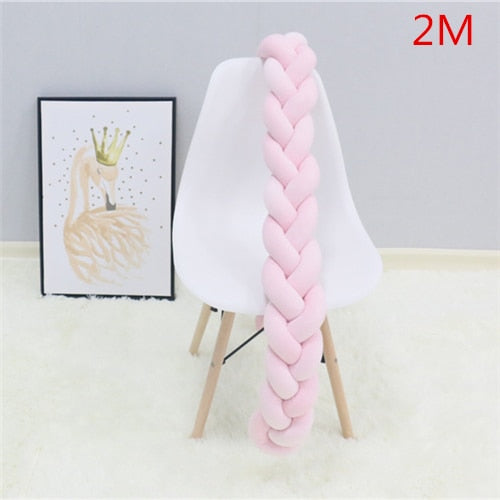 1M 2M Baby Bed Bumper Knot Long Handmade Knotted Braid Weaving Plush Baby Crib Protector Infant Knot Pillow Room Decor