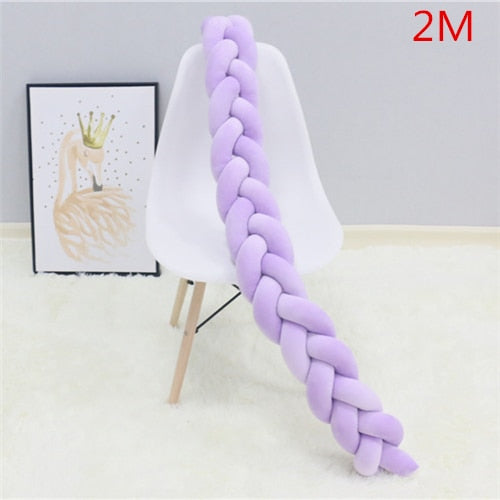 1M 2M Baby Bed Bumper Knot Long Handmade Knotted Braid Weaving Plush Baby Crib Protector Infant Knot Pillow Room Decor