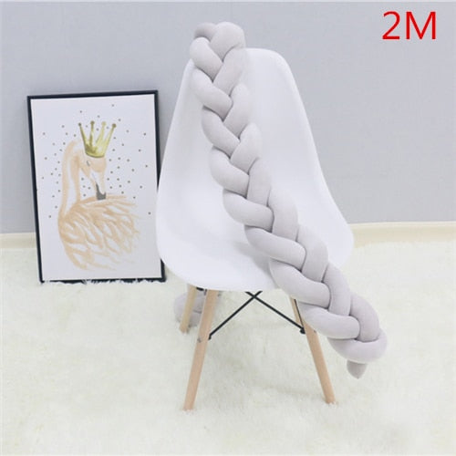 1M 2M Baby Bed Bumper Knot Long Handmade Knotted Braid Weaving Plush Baby Crib Protector Infant Knot Pillow Room Decor