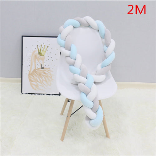 1M 2M Baby Bed Bumper Knot Long Handmade Knotted Braid Weaving Plush Baby Crib Protector Infant Knot Pillow Room Decor