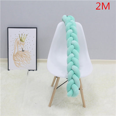 1M 2M Baby Bed Bumper Knot Long Handmade Knotted Braid Weaving Plush Baby Crib Protector Infant Knot Pillow Room Decor