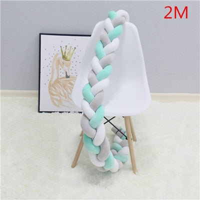 1M 2M Baby Bed Bumper Knot Long Handmade Knotted Braid Weaving Plush Baby Crib Protector Infant Knot Pillow Room Decor