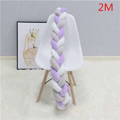 1M 2M Baby Bed Bumper Knot Long Handmade Knotted Braid Weaving Plush Baby Crib Protector Infant Knot Pillow Room Decor