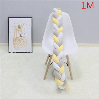 1M 2M Baby Bed Bumper Knot Long Handmade Knotted Braid Weaving Plush Baby Crib Protector Infant Knot Pillow Room Decor