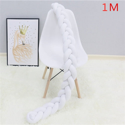 1M 2M Baby Bed Bumper Knot Long Handmade Knotted Braid Weaving Plush Baby Crib Protector Infant Knot Pillow Room Decor