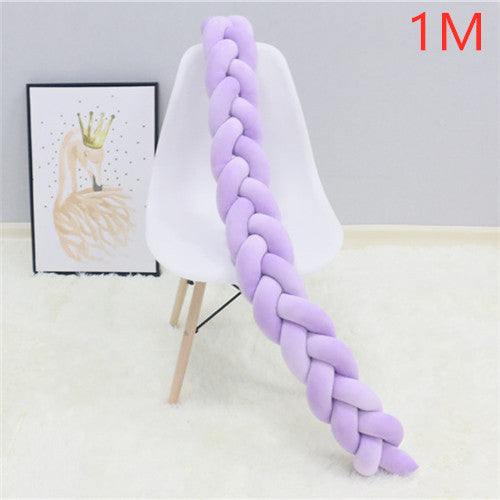 1M 2M Baby Bed Bumper Knot Long Handmade Knotted Braid Weaving Plush Baby Crib Protector Infant Knot Pillow Room Decor