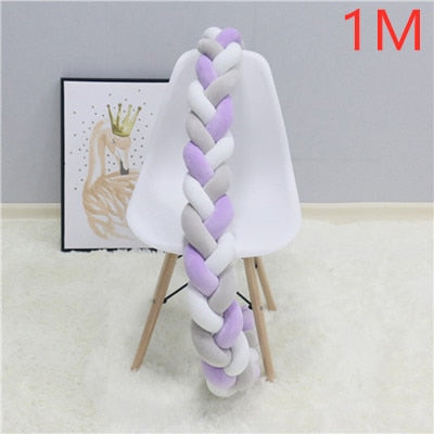 1M 2M Baby Bed Bumper Knot Long Handmade Knotted Braid Weaving Plush Baby Crib Protector Infant Knot Pillow Room Decor